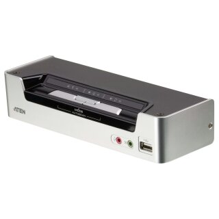 DATA KVM Desktop Switch 2-Port USB HDMI KVM Switch with Audio & USB 2.0 Hub (KVM cables included) ATEN
