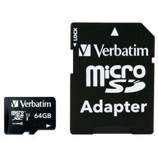CARD Verbatim Premium - Flashhukommelseskort ( adapter inkluderet) - 64 GB - Class 10 - microSDXC UHS-I