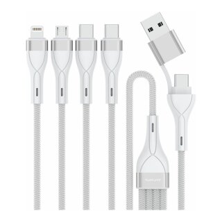 4smarts USB-C/A Multi-Ladekabel 4in2 1,2m, wei