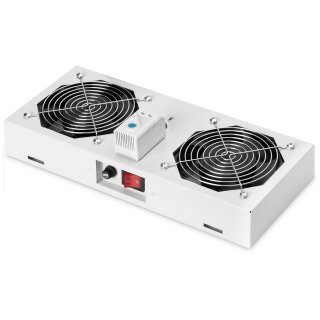 DIGITUS Dachlüftereinheit Wandgehäuse 2 Lüfter grau