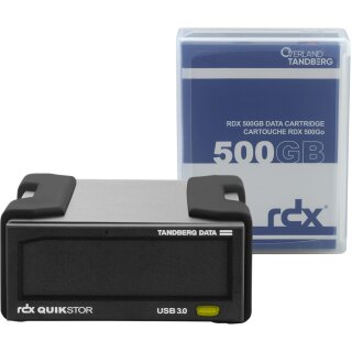 Tandberg RDX External Drive Kit 500GB Cartridge + QuikStor USB3+ 8863-RDX