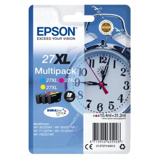 Epson Tinte 27XL C13T27154012 3er Multipack (CMY) bis zu 1.100 Seiten