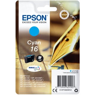Epson Tinte 16 C13T16224012 Cyan bis zu 165 Seiten