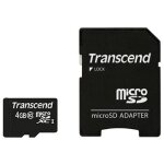 CARD 4GB Transcend Premium MicroSDHC 45MB/s +Adapter