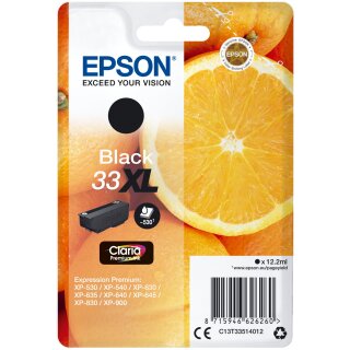Epson Tinte 33XL C13T33514012 Schwarz bis zu 530 Seiten