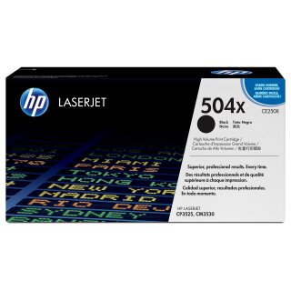 HP 504X original Colour LaserJet Toner cartridge CE250X black high capacity 10.500 pages 1-pack ColorSphere