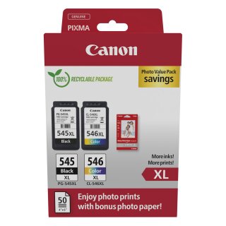 Canon Tinte PG-545XL/CL-546XL 8286B011 2er Multipack inkl. Fotopapier