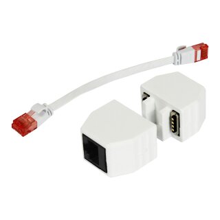 ALLNET TP-TP Kupplung CAT6A Buchse 1:1 8-pol. RJ45 magnetische Sicherungskupplung Abwurfbuchse PoE fähig bis zu 10GBit