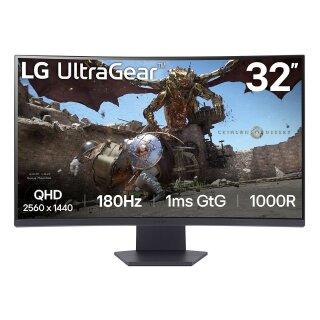 80cm/32" ( 2560x1440) LG 32GS60QC-B Consumer Ultragear Gaming HDR10 2xHDMI DP 1ms 180Hz