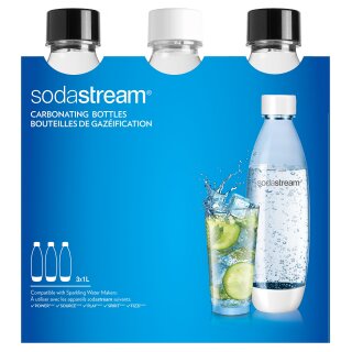 SodaStream Zubehör PET Flasche 3-Pack *schwarz/weiß*