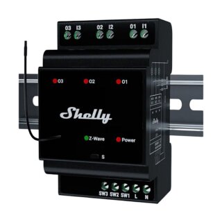 Shelly Relais "Wave" Hutschiene Pro 3 Relais max. 48 A 3 Phasen 3x 16A Z-Wave