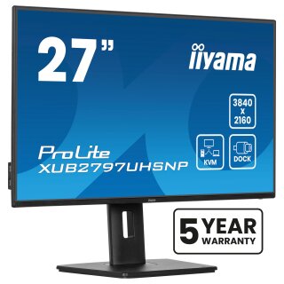 68,5cm/27" (3840x2160) iiyama ProLite XUB2797UHSNP-B1 16:9 4k UHD IPS 4ms 60Hz HDMI DP USB-C KVM Speaker Pivot Black