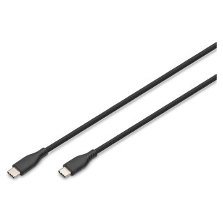 DIGITUS USB 2.0 Kabel Typ C -C Silikon St/St 0,5m schwarz