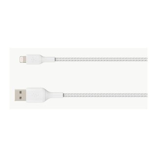 Belkin Lightning Lade/Sync Kabel ummantelt mfi 2m weiß