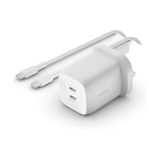 Belkin 65W Dual USB-C GaN Ladegerät mit PD und PPS + 2m Kabel