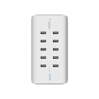 Belkin 10-Port USB-Ladestation,120W, 2,4A pro Port, Weiß