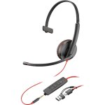 HP Poly Headset Blackwire C3215 Mono USB-C/A & 3.5 mm