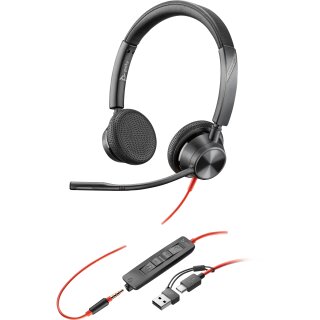 HP Poly Headset Blackwire C3325 Stereo USB-C/A & 3.5 mm
