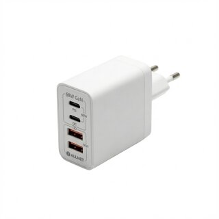 Z ALLNET Ersatznetzteil QC USB-C PD GaN Netzteil Power Supply 68 Watt 2x USB Typ-A QC 2x USB Typ-C**EU PLUG**