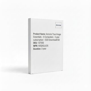 Acronis True Image Essentials - 5 Computers - 3 year subscription - ESD-DownloadESD