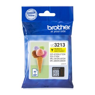 Brother Tinte LC-3213Y Gelb bis zu 400 Seiten nach ISO/IEC 24711