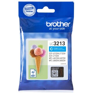 Brother Tinte LC-3213C Cyan bis zu 400 Seiten nach ISO/IEC 24711