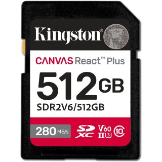 CARD 512GB Kingston Canvas React Plus XC Klasse 10 UHS-II U3 V60