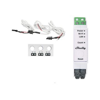 Shelly Relais "Pro 3EM-3CT63" WLAN LAN Stromzähler Inkl. CT Messfunktion BT DIN-Rail