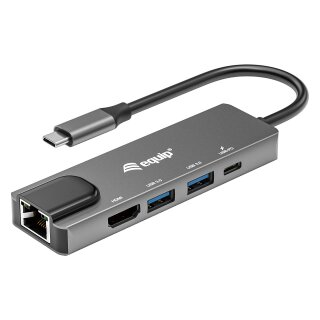 Equip Dock USB-C->HDMI.2xUSB3.0.GbE.100WPD 25cm si