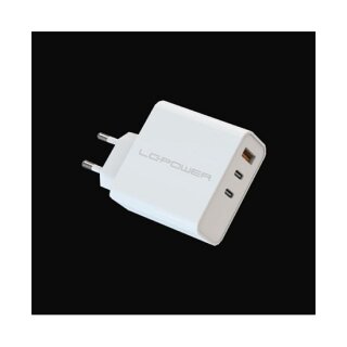 LC-Power Charger 2x USB-C/USB-A 65W LC-GAN-65 Weiß
