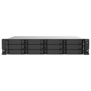 QNAP 12-Bay-Rackmontage-NAS AMD Ryzen V1000 Serie V1500B 4C/8T 2,2GHz 8GB DDR4-RAM 2x2,5 GbE LAN optionale 10GbE und M.2