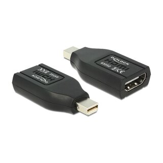 DELOCK Adapter mini DisplayPort 1.1 Stecker > HDMI Buchse schwarz