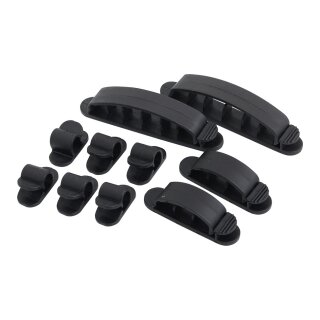 Kabelhalter-Set, ABS, 10 Stk., schwarz, selbstklebend