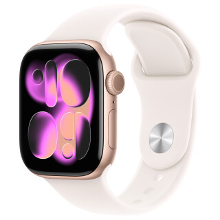 Apple Watch S11 Aluminium 42mm Rosegold (Sportarmband blassrosa) S/M