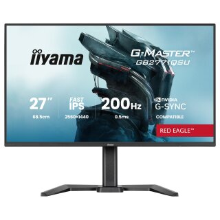 68,6 cm/27? (2560×1440) iiyama GB2771QSU-B1 16:9 QHD Fast IPS 0,5 ms (MPRT) 200 Hz HDMI 2× DisplayPort USB-C VESA 100×100 Black