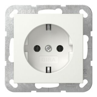 GIRA 444013 SCHUKO-Steckdose + Montagepl. AP Reinweiß