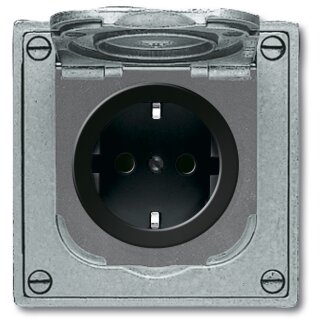 BUSCH JAEGER BJ 20 EFDB2 Steckdose m.erh.Berührungs- Schutz u.Klappdeckel UP-Geräte grau