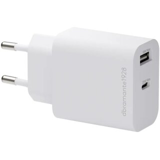 dbramante1928 re-charge - Netzteil - 25 Watt - 2 Ausgabeanschlussstellen (24 pin USB-C, USB) - wei