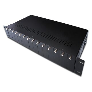 DIGITUS Medienkonverter Chassis 2HE 14-Slots schwarz