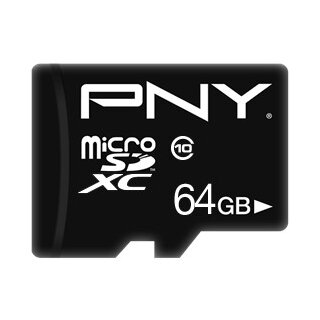 CARD 64GB PNY Performance Plus MicroXC Klasse 10 Schwarz