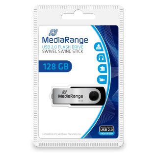 STICK 128GB MEDIARANGE MR913 Schwarz - Silber