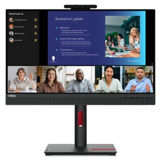 61cm/24" (1920x1080) Lenovo ThinkVision T24v-30 16:9 FHD IPS 75Hz 4ms HDMI VGA DP Speaker Webcam Black