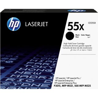 HP original LaserJet Toner cartridge CE255X black standard capacity 12.500 pages 1-pack