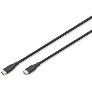 DIGITUS USB 2.0 Kabel Typ C -C Silikon St/St 1m schwarz