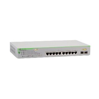 ALLIED Gigabit webSmart switch 8x 10/100/1000-T PoE+ 2x SFP Ports and single fixed PSU EU Power Code