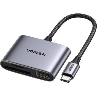 UGREEN USB-C to SD/TF + USB 2.0 Memory Card Reader