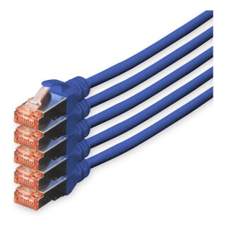 DIGITUS CAT 6 S/FTP Patchkabel, 5 Stück, 10m, blau