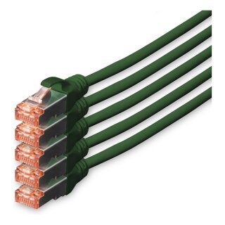 DIGITUS CAT 6 S/FTP Patchkabel, 5 Stück, 10m, grün