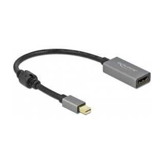 DELOCK Aktiver mini DisplayPort 1.4 zu HDMI Adapter 4K 60Hz HDR