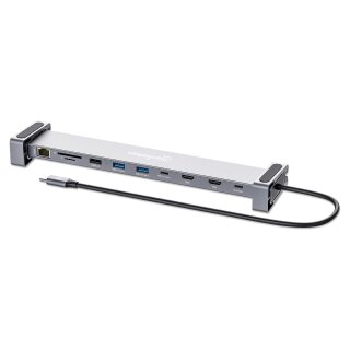 MANHATTAN 10-in-1 4K USB-C PD Dockingstation 2xHDMI